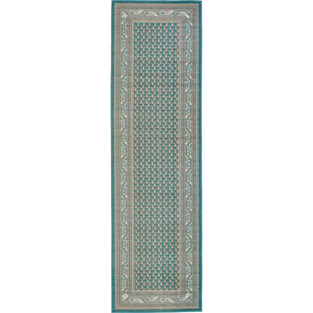 Allover Williamsburg Rug, Teal (2' 9 x 9' 10). Picture 6