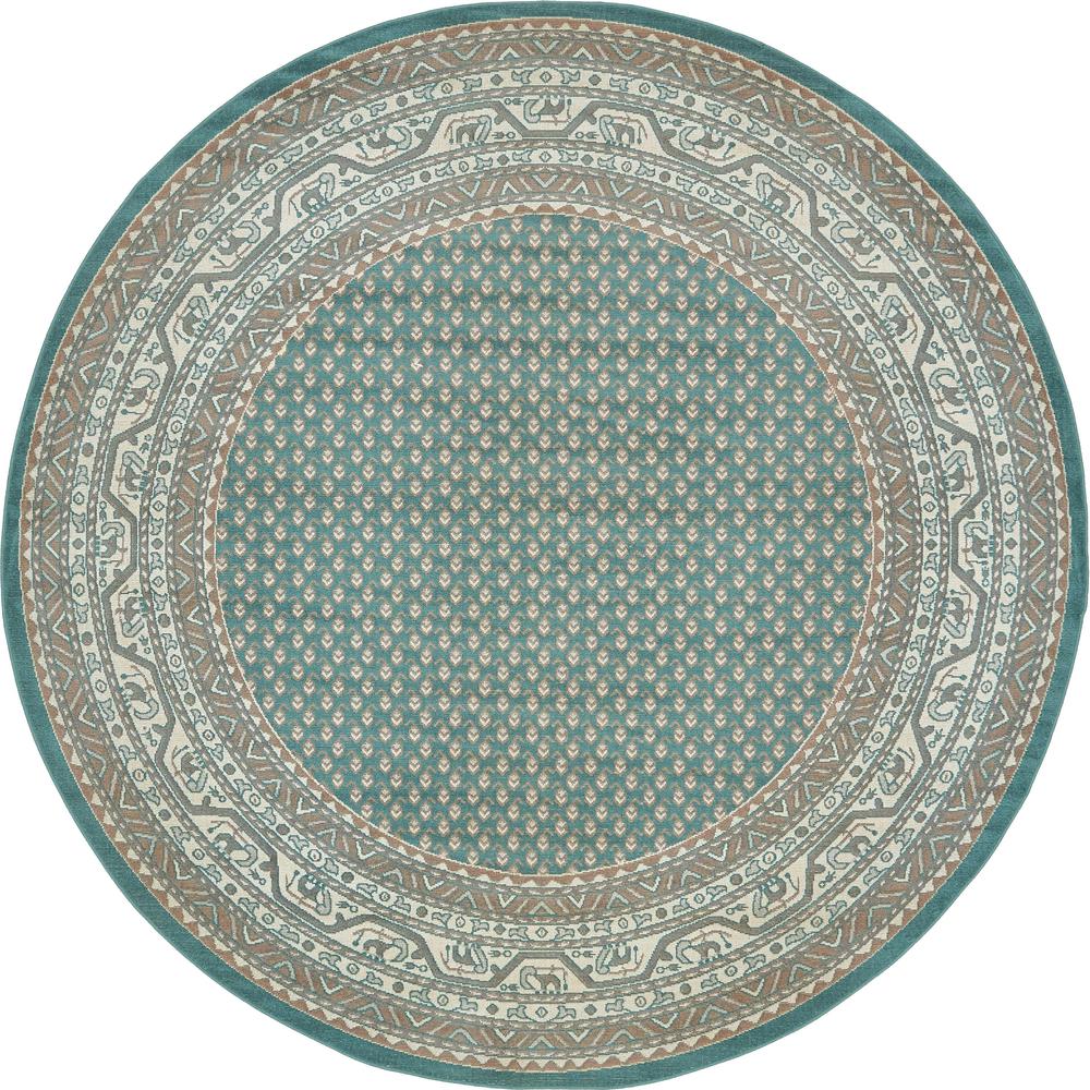 Allover Williamsburg Rug, Teal (8' 0 x 8' 0). Picture 6