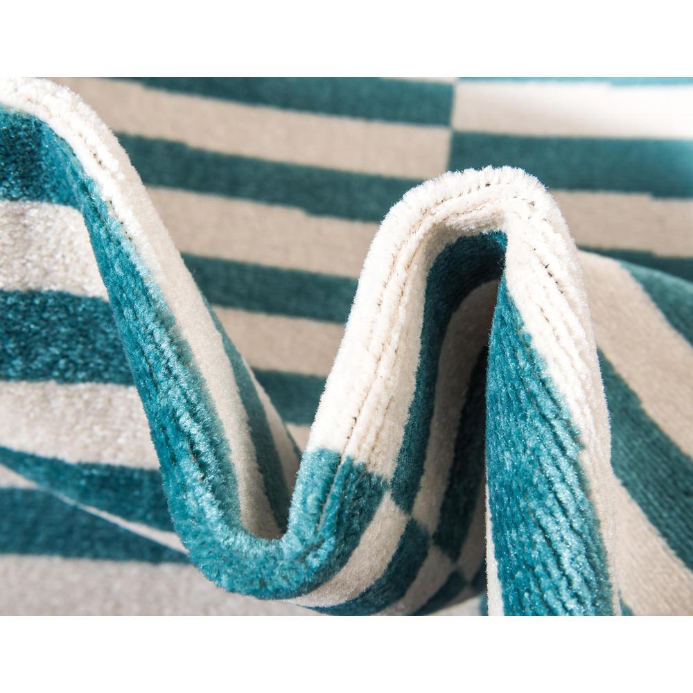 Striped Williamsburg Rug, Teal (5' 0 x 5' 0). Picture 6