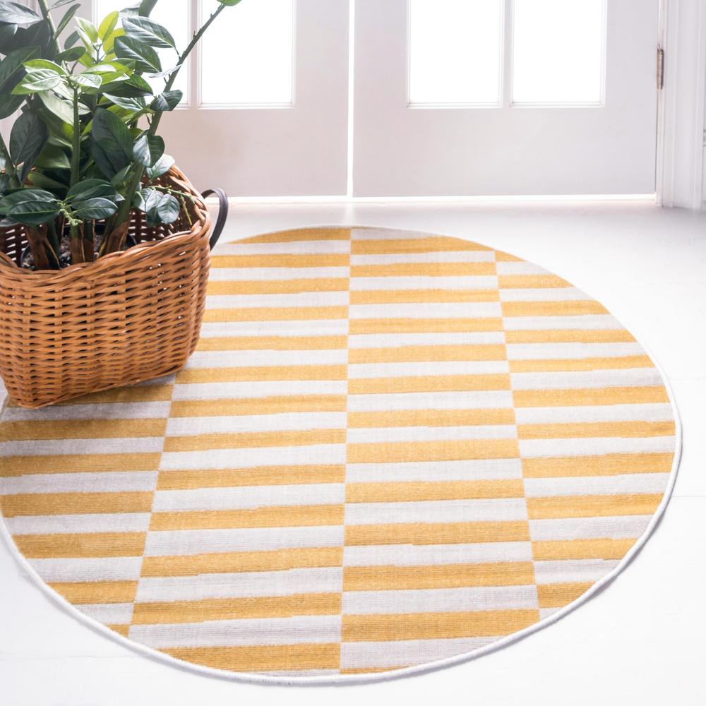 Striped Williamsburg Rug, Yellow (8' 0 x 8' 0). Picture 2