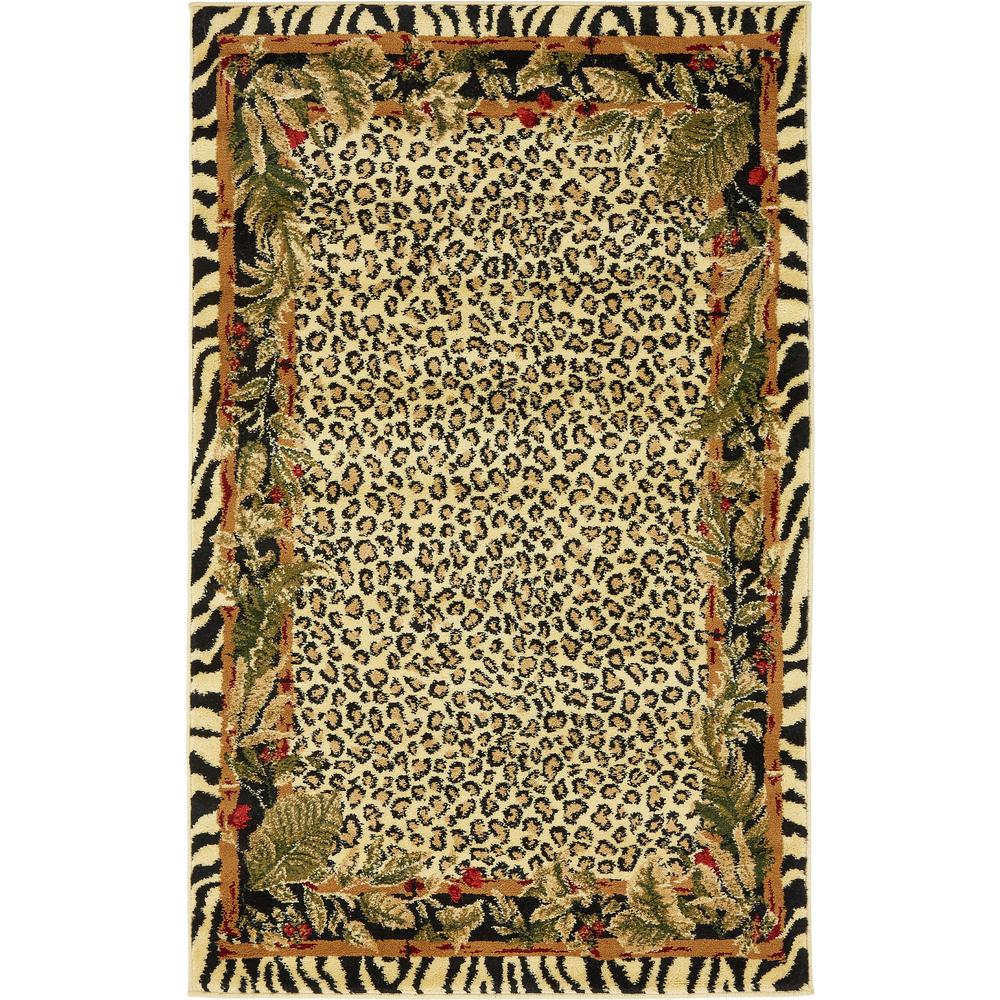 Jungle Wildlife Rug, Ivory (3' 3 x 5' 3). Picture 2