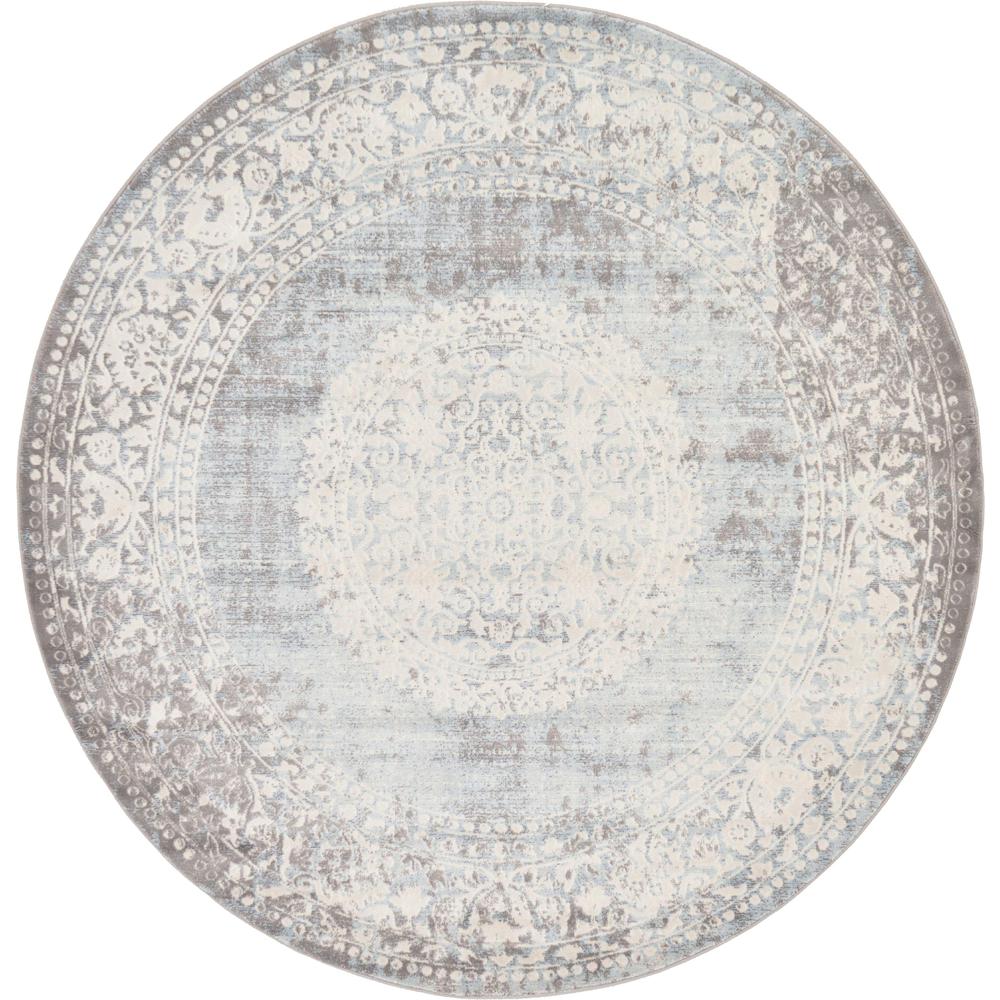 Olwen New Classical Rug, Light Blue (6' 0 x 6' 0). Picture 2