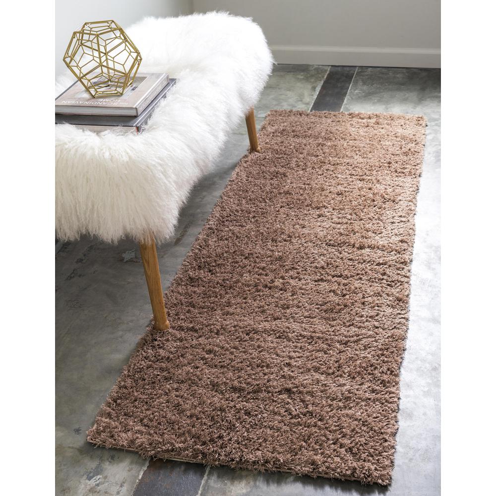 Studio Solid Shag Rug, Brown (2' 0 x 6' 7). Picture 2