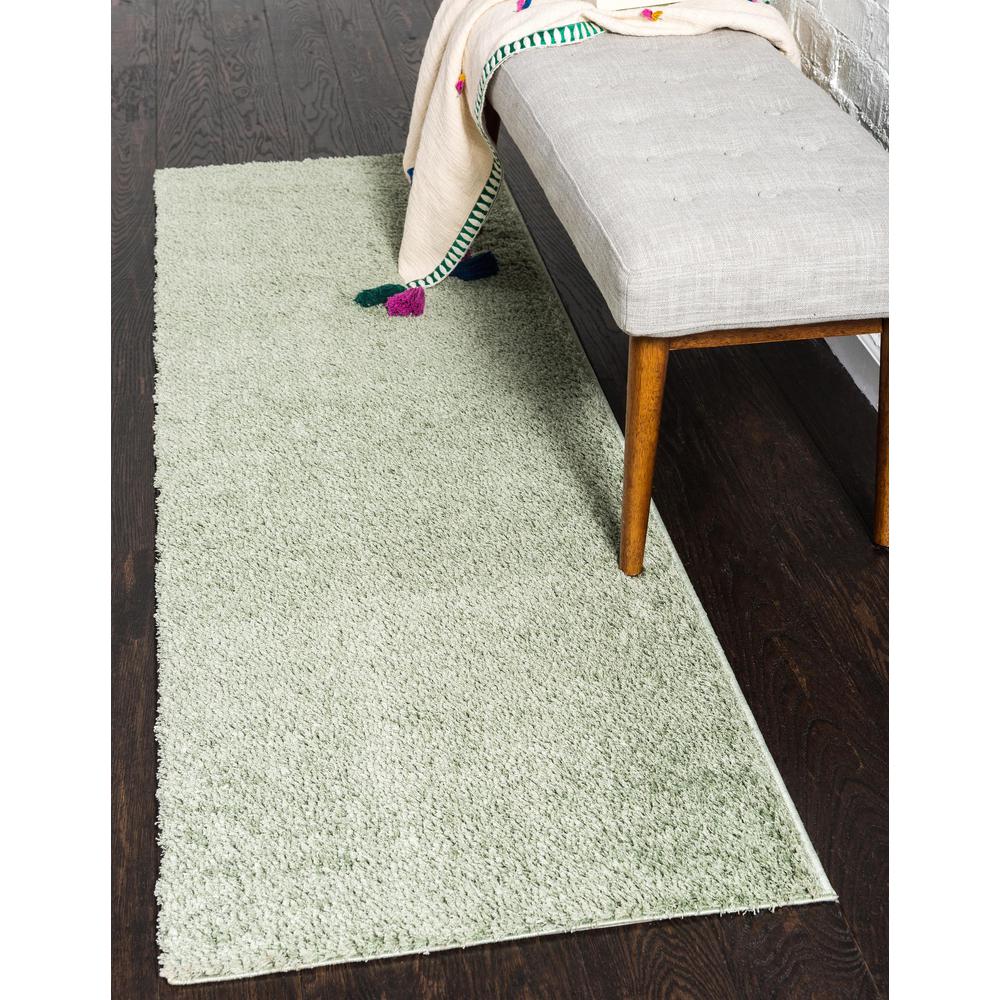 Studio Solid Shag Rug, Sage Green (2' 0 x 6' 7). Picture 2