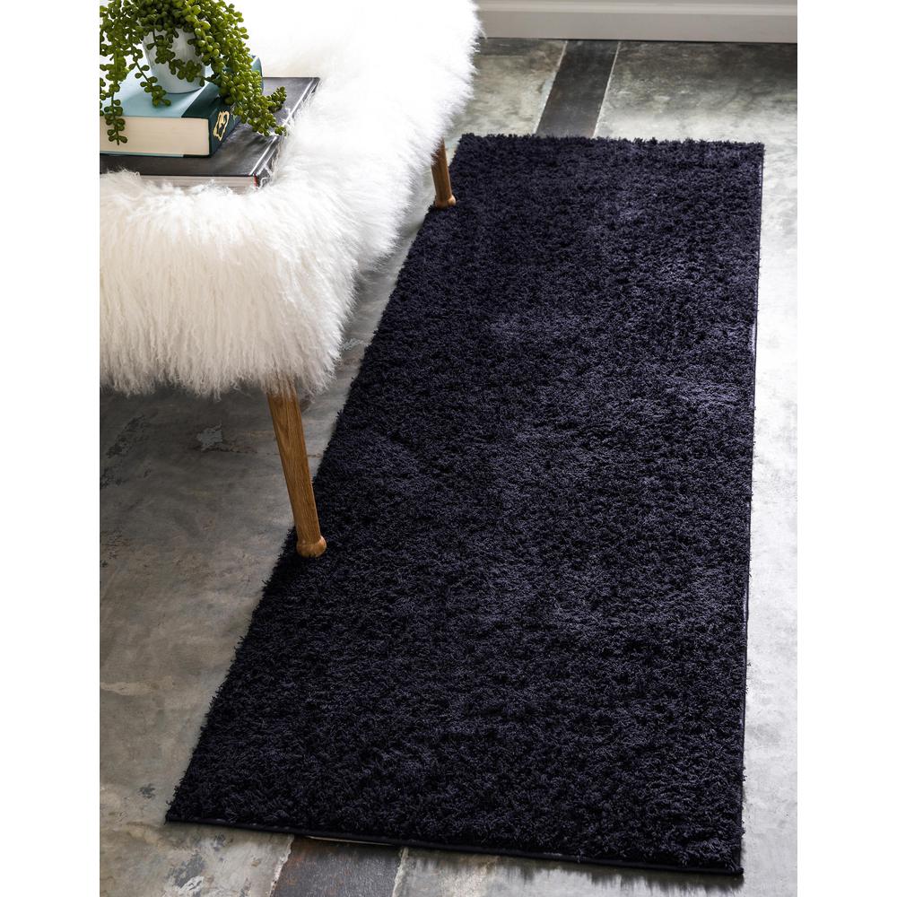 Studio Solid Shag Rug, Midnight Blue (2' 0 x 6' 7). Picture 2