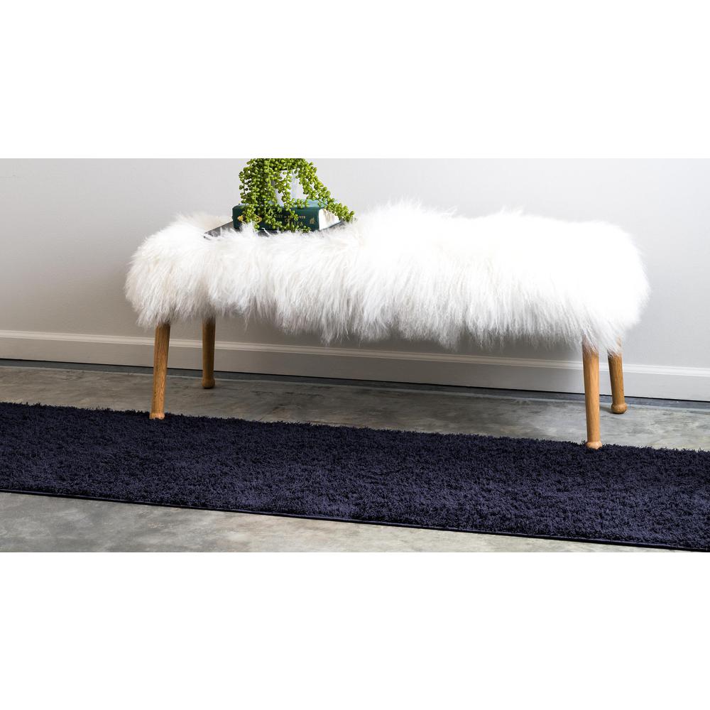 Studio Solid Shag Rug, Midnight Blue (2' 0 x 6' 7). Picture 3