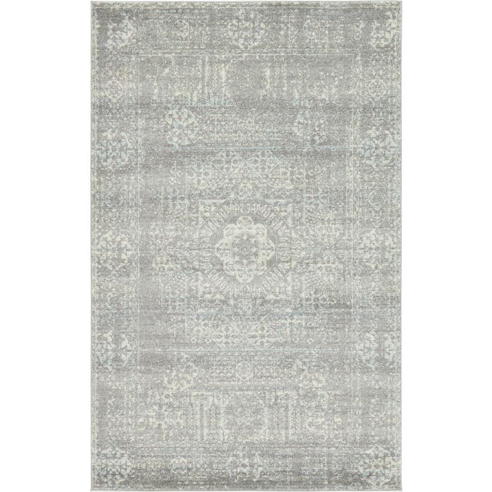 Bouquet Tradition Rug, Silver (5' 0 x 8' 0). Picture 5