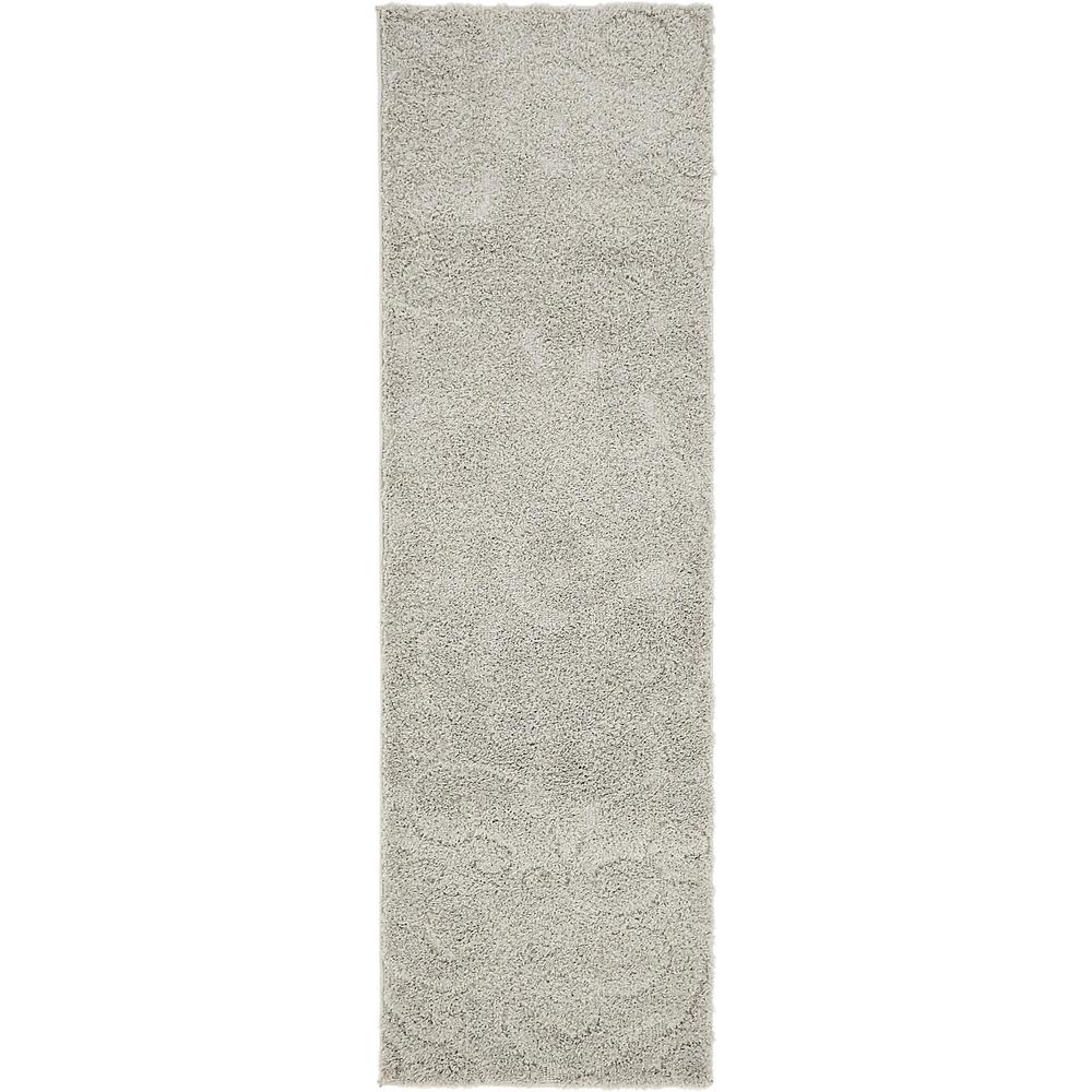 Carved Floral Shag Rug, Gray (2' 0 x 6' 7). Picture 2