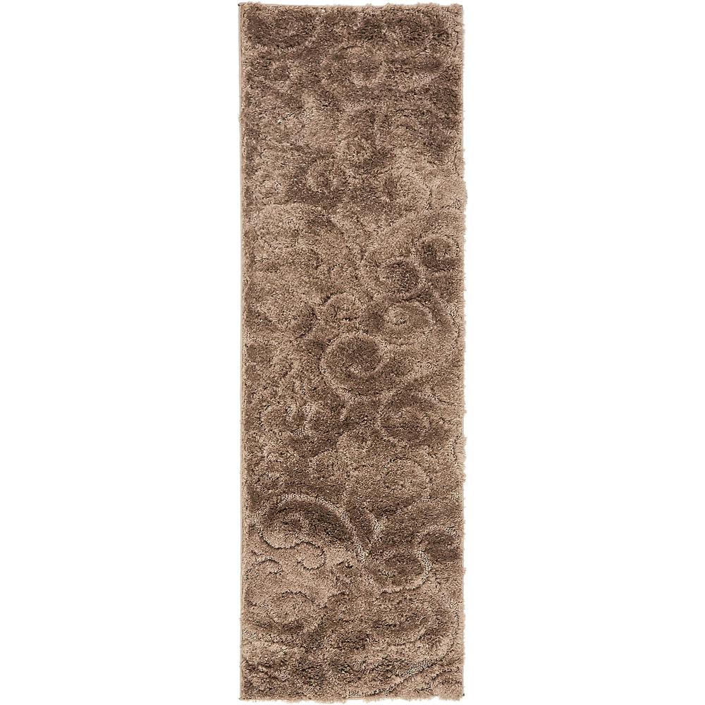 Carved Floral Shag Rug, Brown (2' 0 x 6' 7). Picture 5