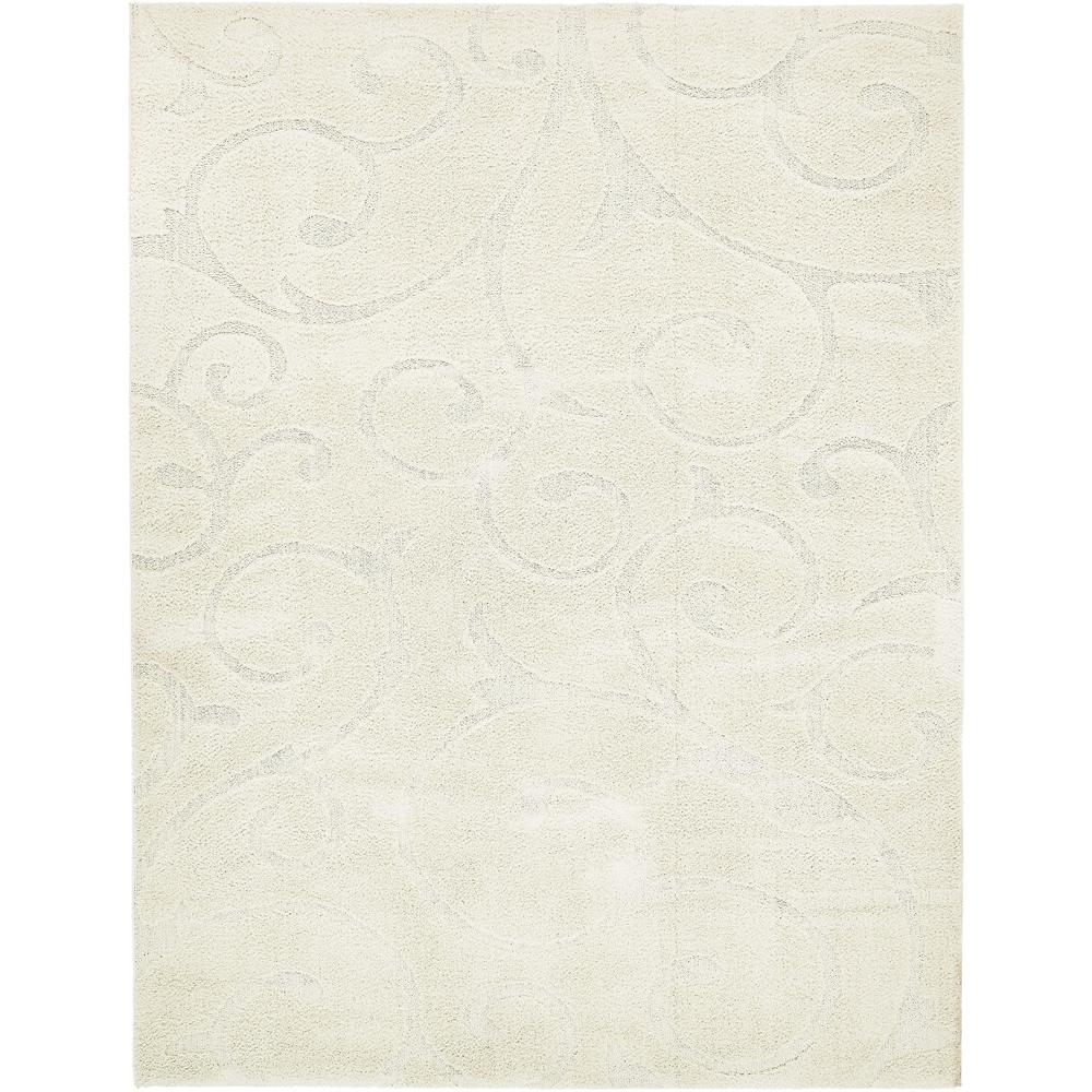 Carved Floral Shag Rug, Ivory (9' 0 x 12' 0). Picture 2