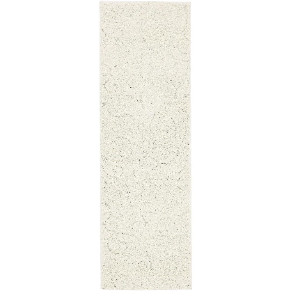 Carved Floral Shag Rug, Ivory (2' 0 x 6' 7). Picture 2