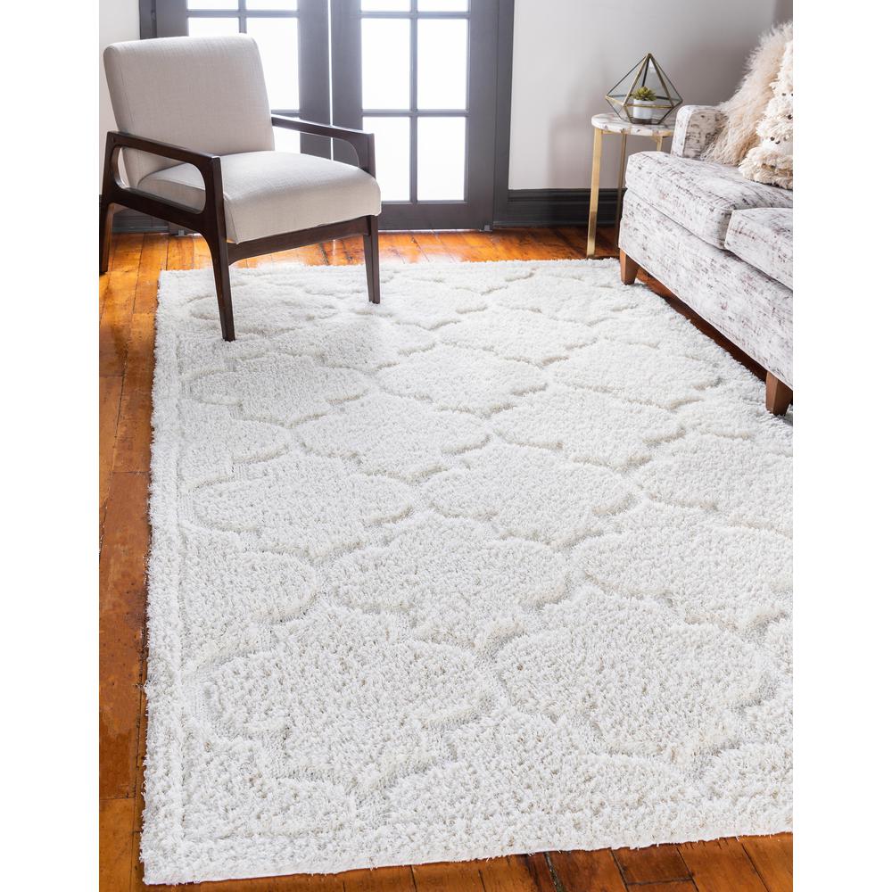 Traditional Trellis Shag Rug, Ivory (8' 0 x 10' 0). Picture 2