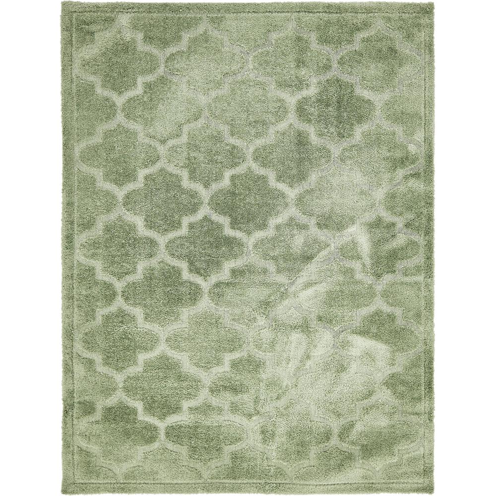 Traditional Trellis Shag Rug, Green (9' 0 x 12' 0). Picture 2