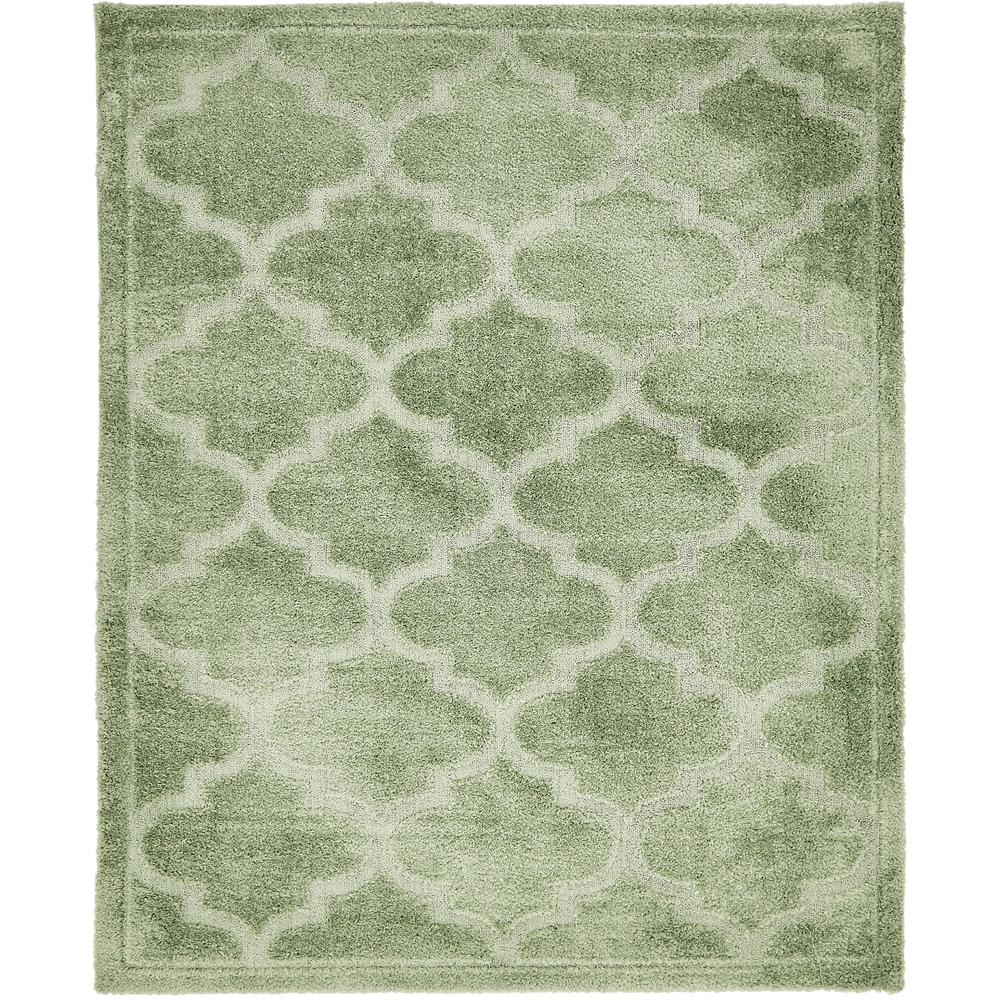 Traditional Trellis Shag Rug, Green (8' 0 x 10' 0). Picture 2