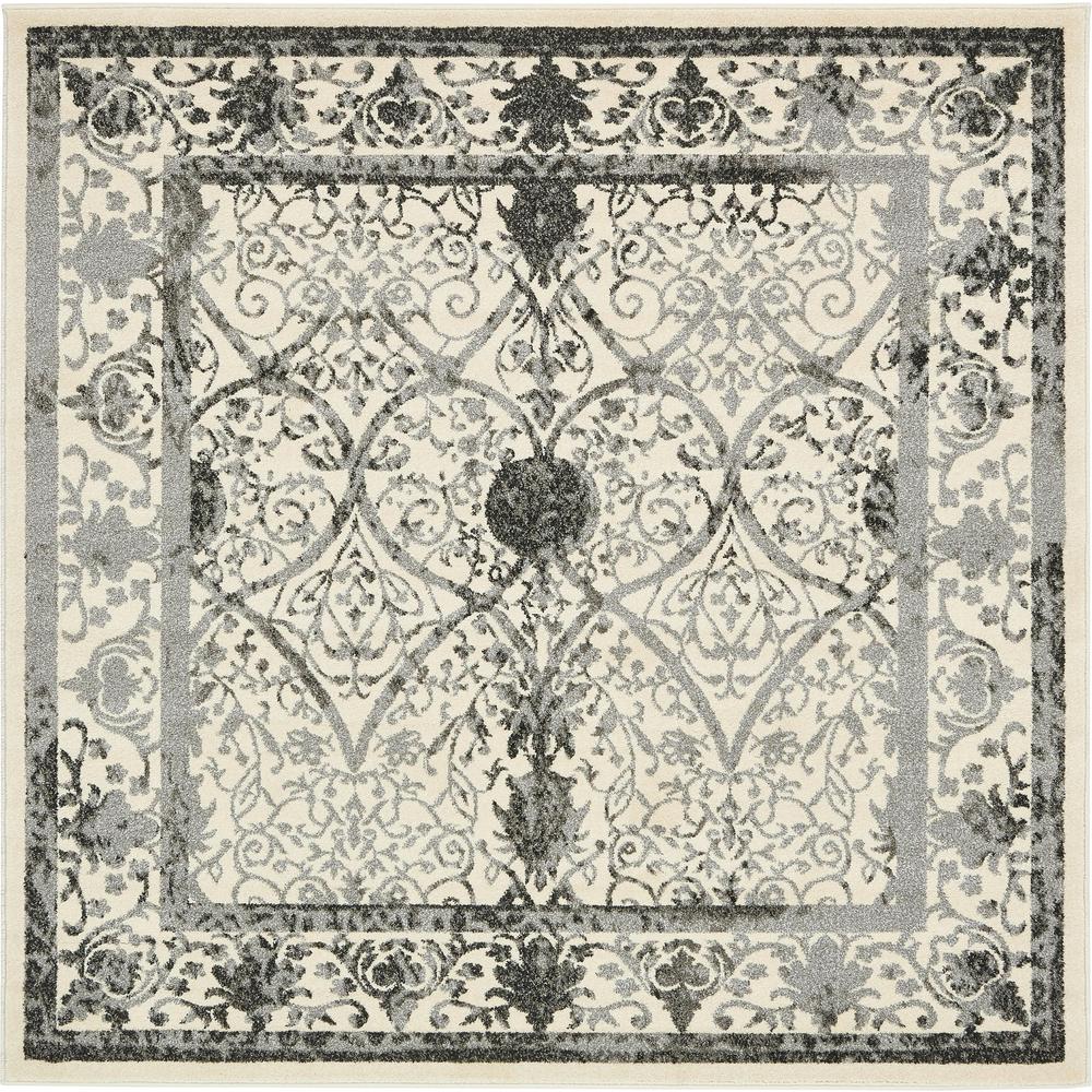 Traditional La Jolla Rug, Gray (6' 0 x 6' 0). Picture 2
