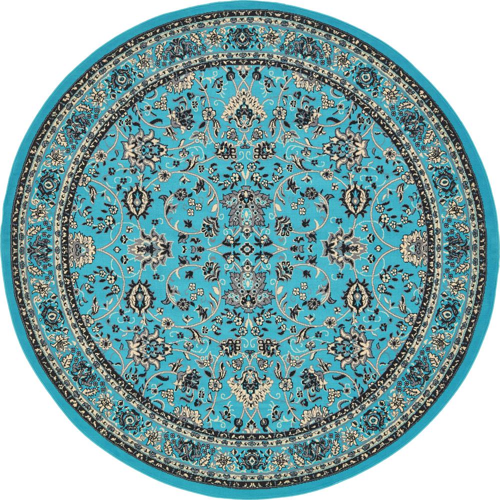 Washington Sialk Hill Rug, Turquoise (8' 0 x 8' 0). Picture 2