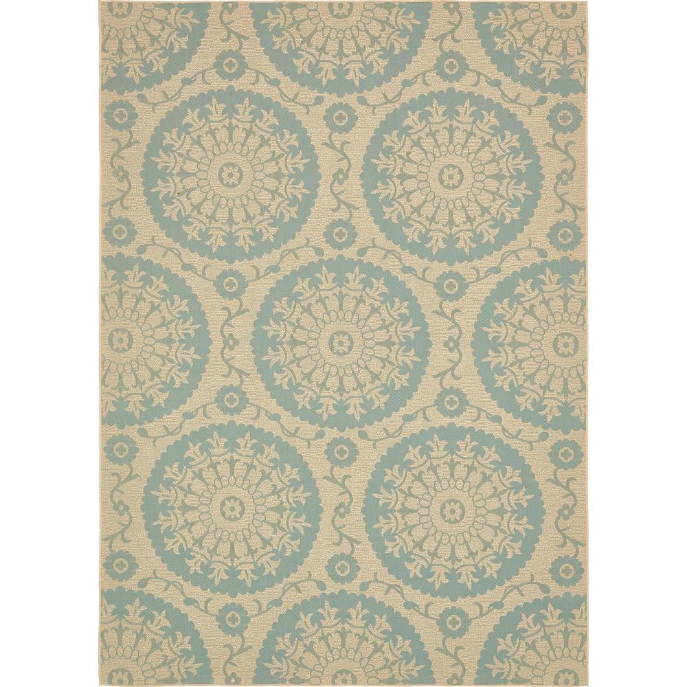 Outdoor Medallion Rug, Light Blue (8' 0 x 11' 4). Picture 2