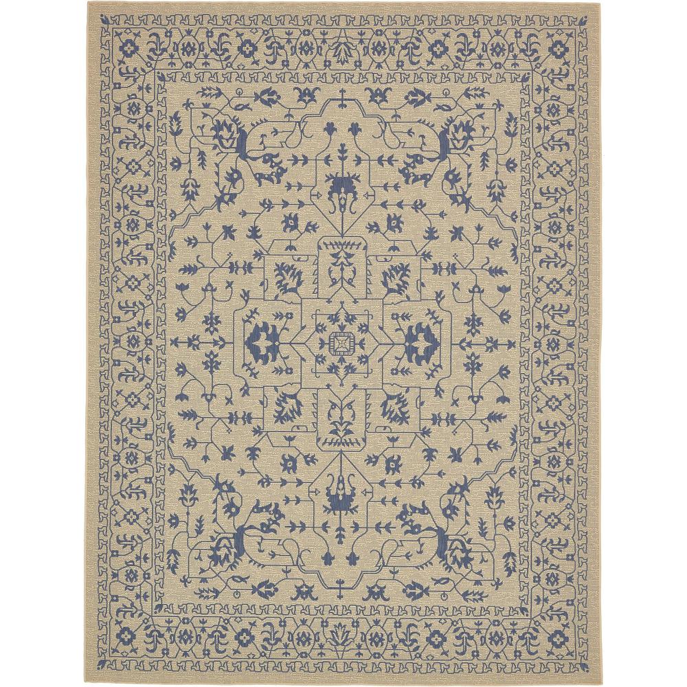 Outdoor Allover Rug, Beige/Blue (9' 0 x 12' 0). Picture 2