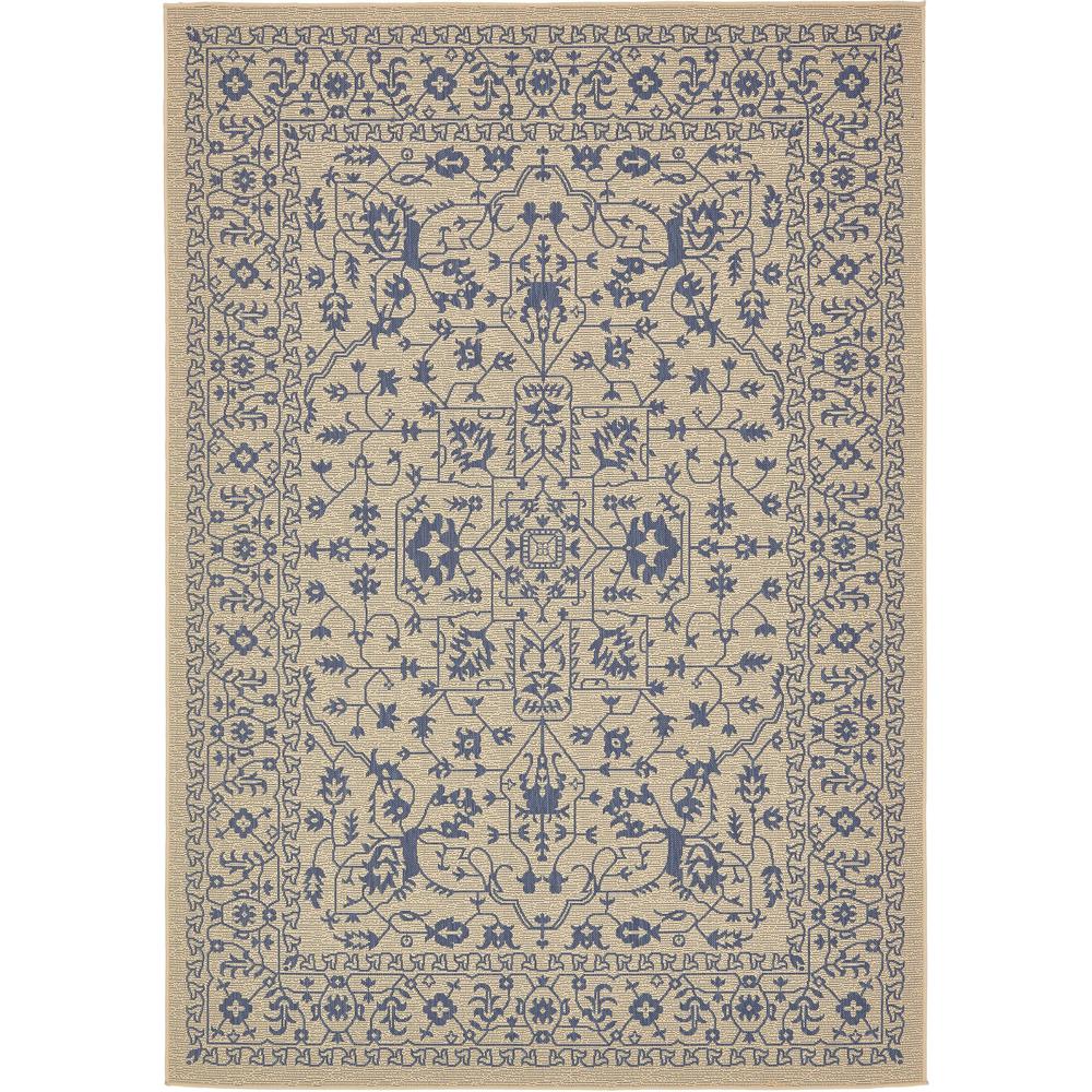 Outdoor Allover Rug, Beige/Blue (7' 0 x 10' 0). Picture 2