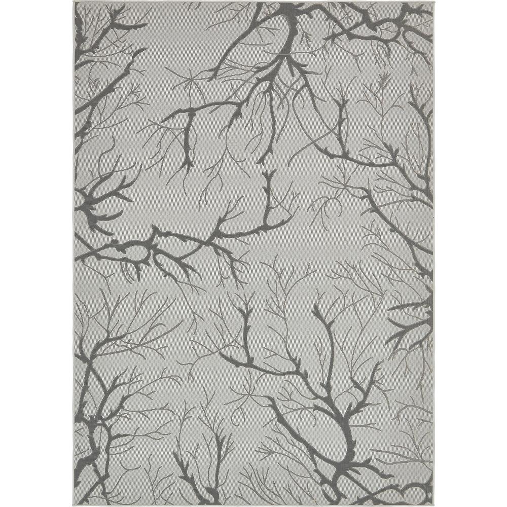 Outdoor Branch Rug, Light Gray (7' 0 x 10' 0). Picture 2