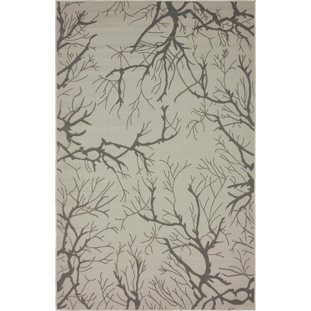 Outdoor Branch Rug, Light Gray (5' 0 x 8' 0). Picture 2