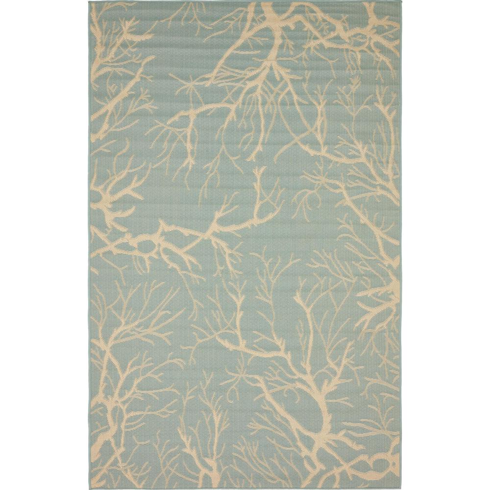 Outdoor Branch Rug, Light Blue (5' 0 x 8' 0). Picture 3