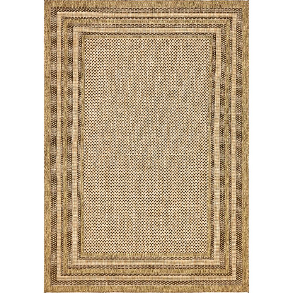 Outdoor Multi Border Rug, Brown (6' 0 x 9' 0). Picture 2
