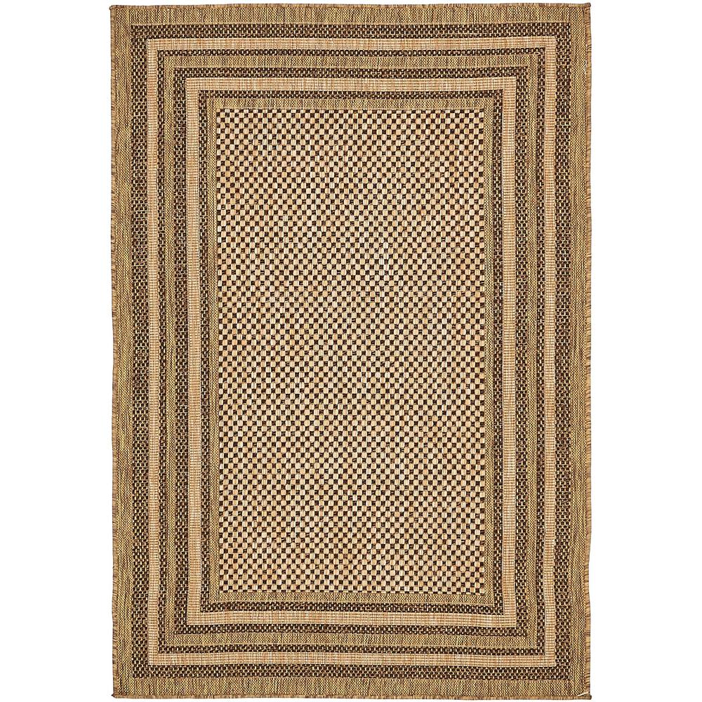 Outdoor Multi Border Rug, Brown (4' 0 x 6' 0). Picture 2
