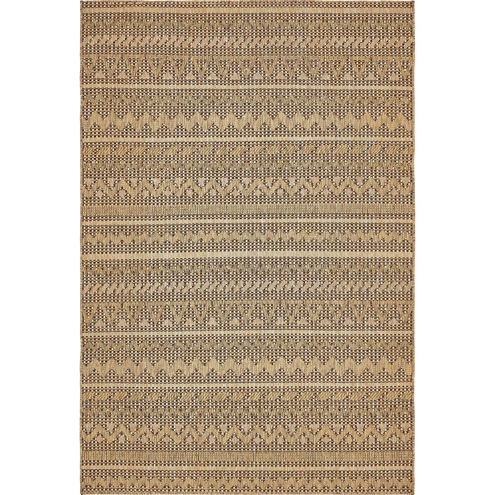 Outdoor Southwestern Rug, Light Brown (6' 0 x 9' 0). Picture 2