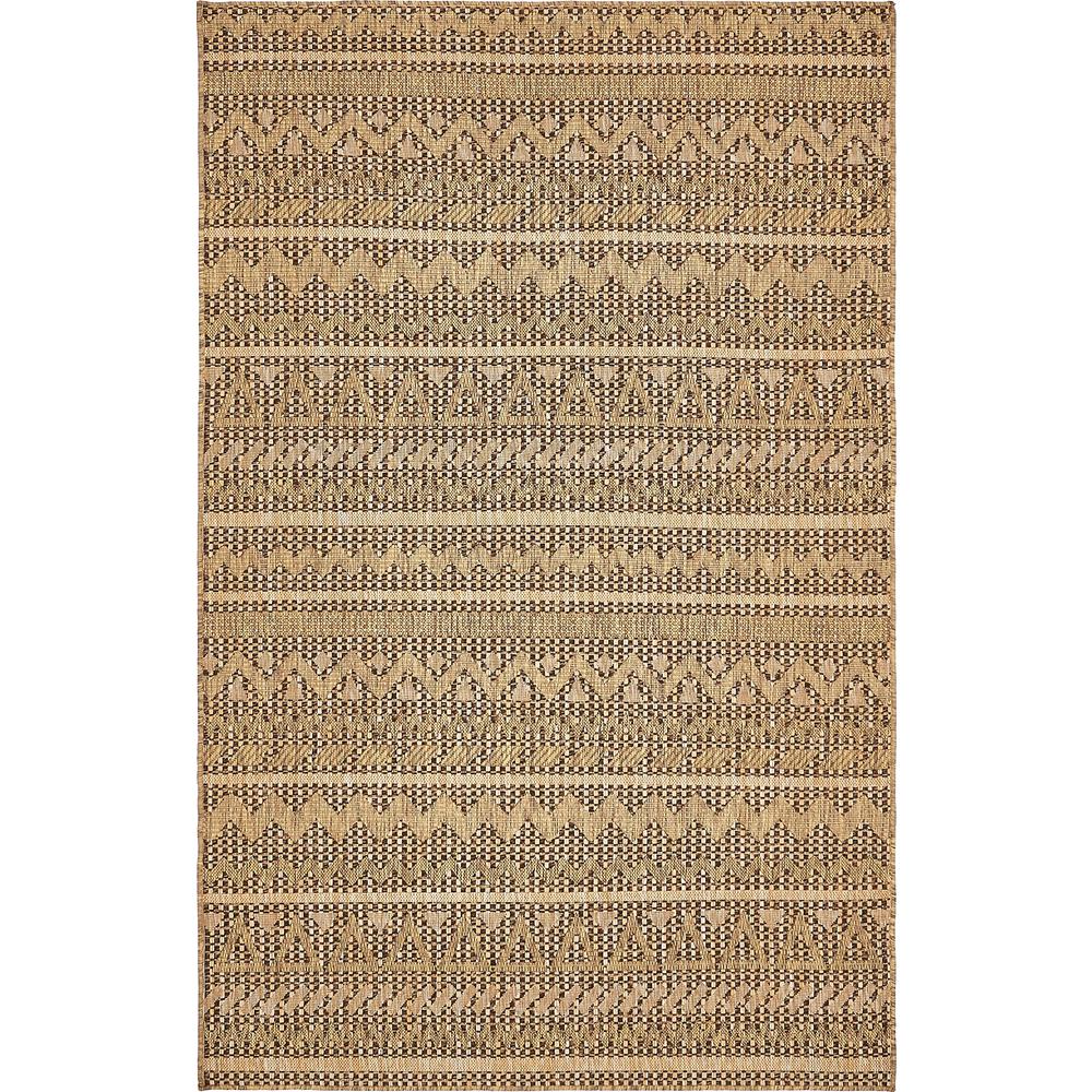 Outdoor Southwestern Rug, Light Brown (5' 0 x 8' 0). Picture 2