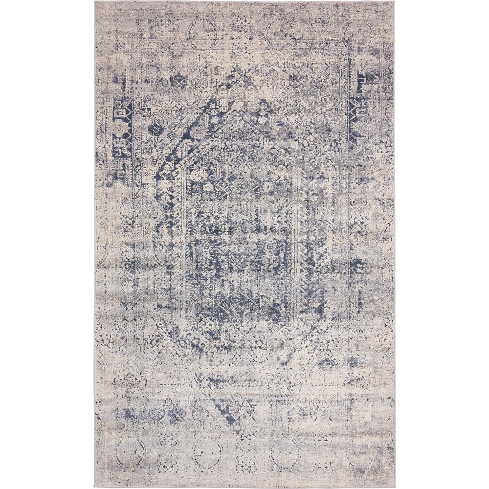 Chateau Quincy Rug, Navy Blue (5' 0 x 8' 0). Picture 5