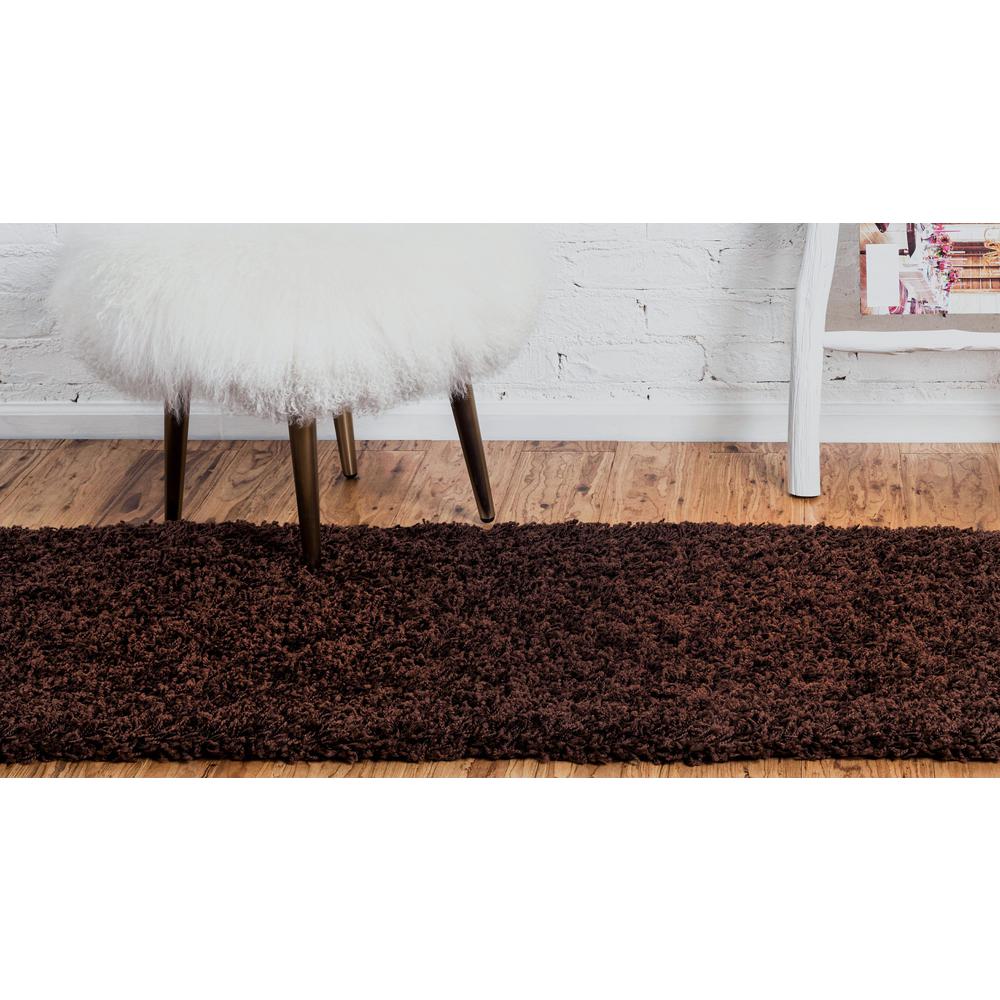 Solid Shag Rug, Chocolate Brown (2' 2 x 6' 5). Picture 3