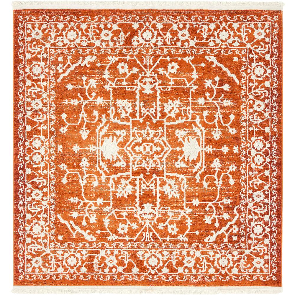 Olympia New Classical Rug, Terracotta (4' 0 x 4' 0). Picture 2