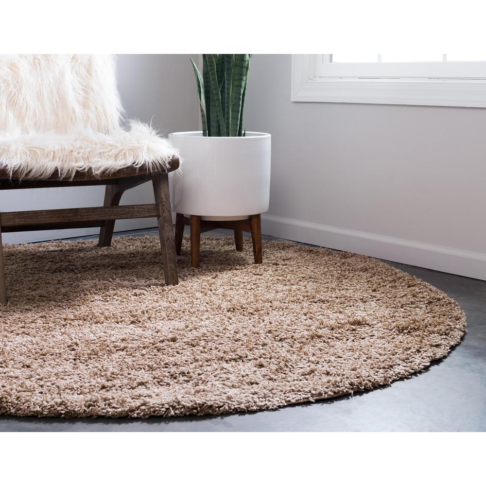 Solid Shag Rug, Cocoa (6' 0 x 6' 0). Picture 4