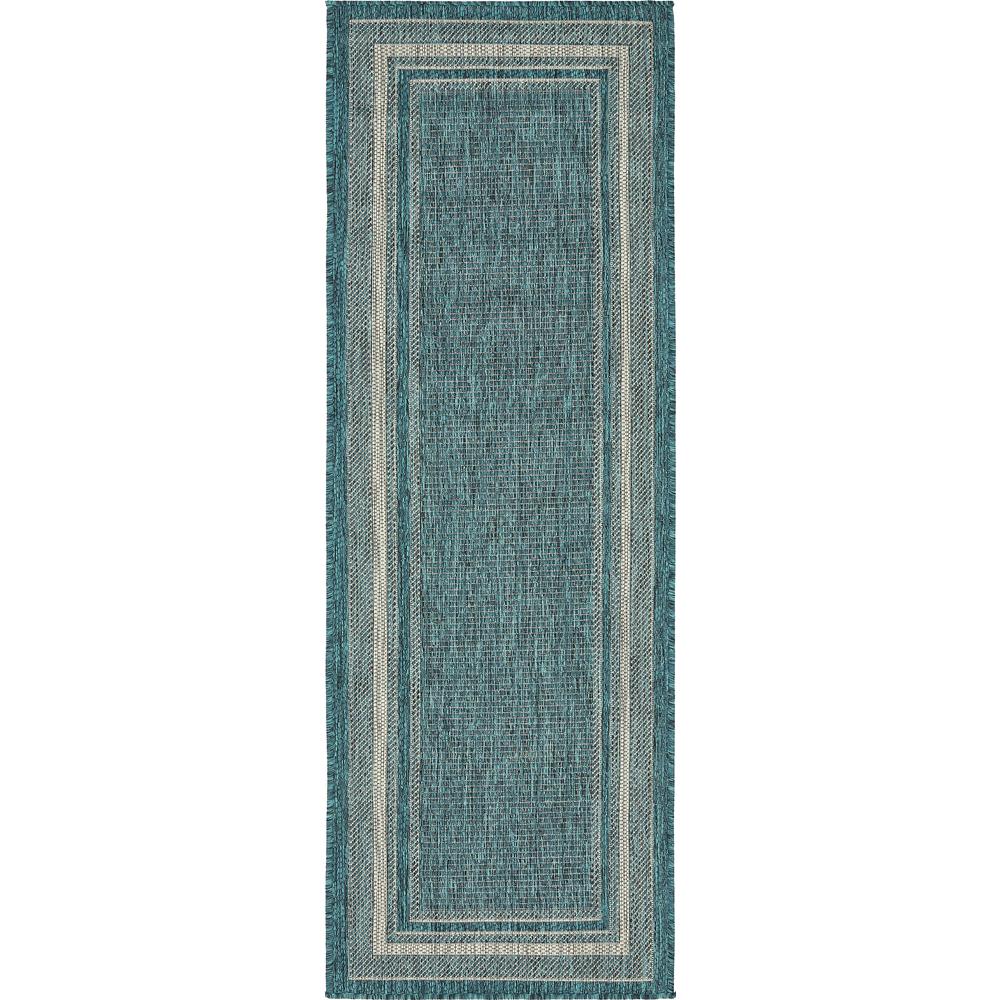 Outdoor Soft Border Rug, Teal (2' 0 x 6' 0). Picture 2
