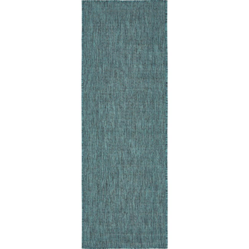 Outdoor Solid Rug, Teal (2' 0 x 6' 0). Picture 2