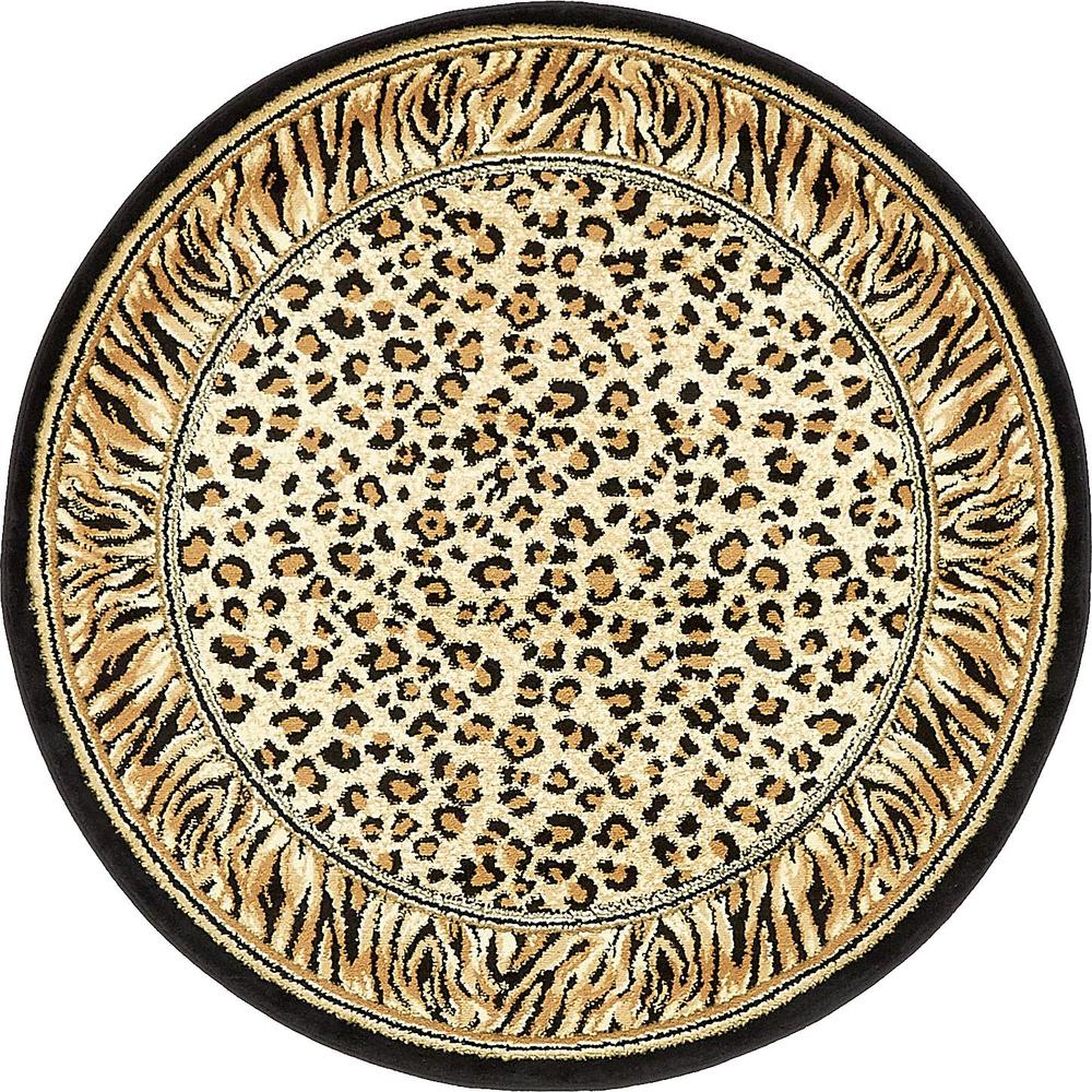 Cheetah Wildlife Rug, Ivory (4' 0 x 4' 0). Picture 2