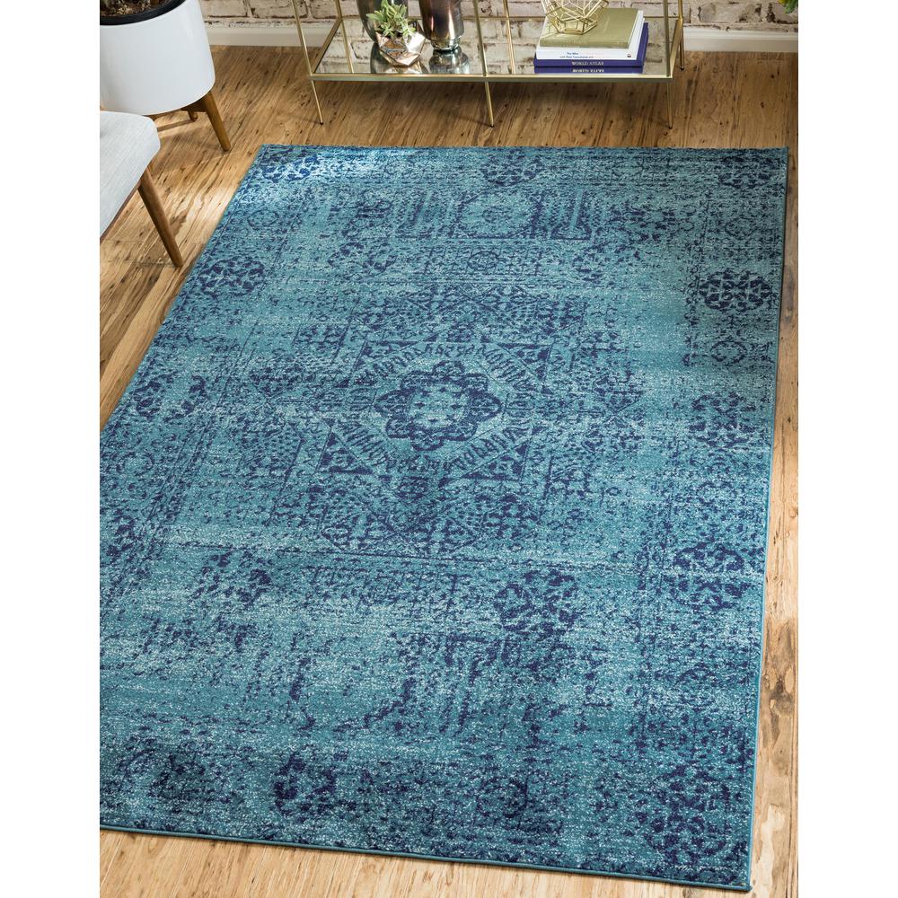 Bouquet Tradition Rug, Turquoise (5' 0 x 8' 0). Picture 2