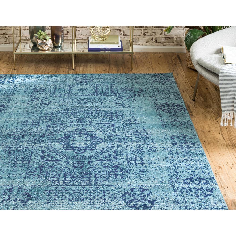 Bouquet Tradition Rug, Turquoise (5' 0 x 8' 0). Picture 4