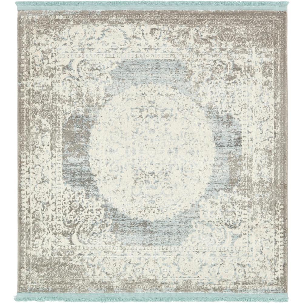 Olwen New Classical Rug, Light Blue (4' 0 x 4' 0). Picture 2