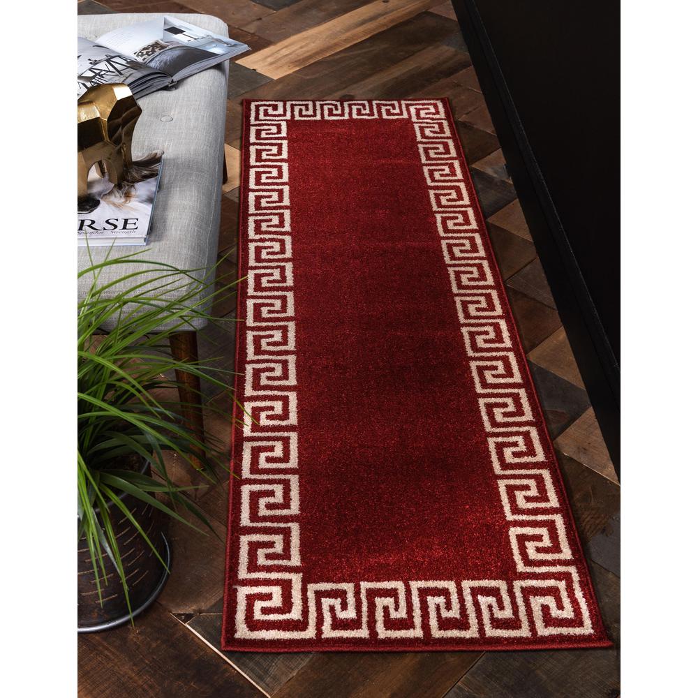 Modern Athens Rug, Burgundy (2' 0 x 6' 0). Picture 2
