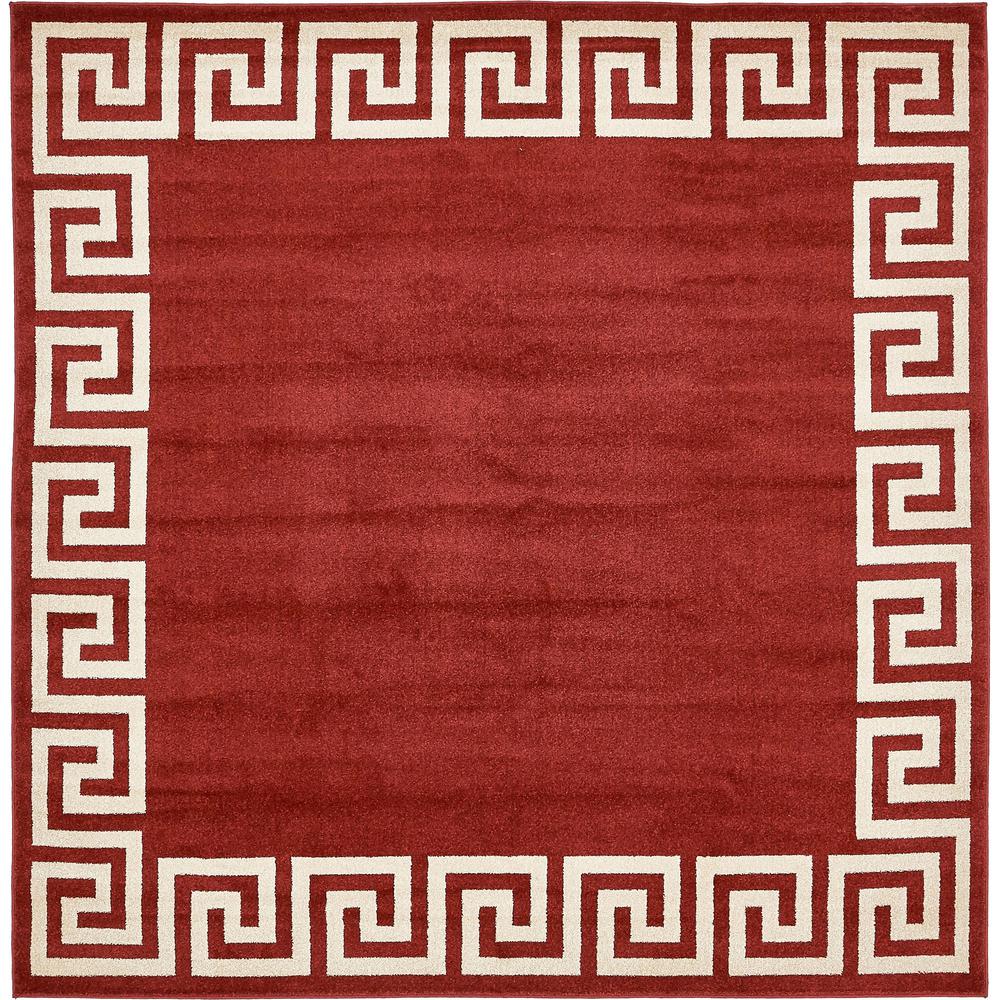 Modern Athens Rug, Burgundy (8' 0 x 8' 0). Picture 2