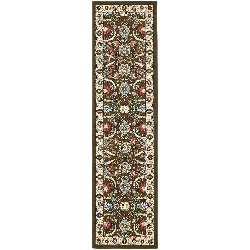 Cape Cod Espahan Rug, Olive (2' 2 x 8' 2). Picture 2