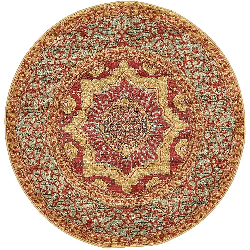 Quincy Palace Rug, Red (3' 3 x 3' 3). Picture 2