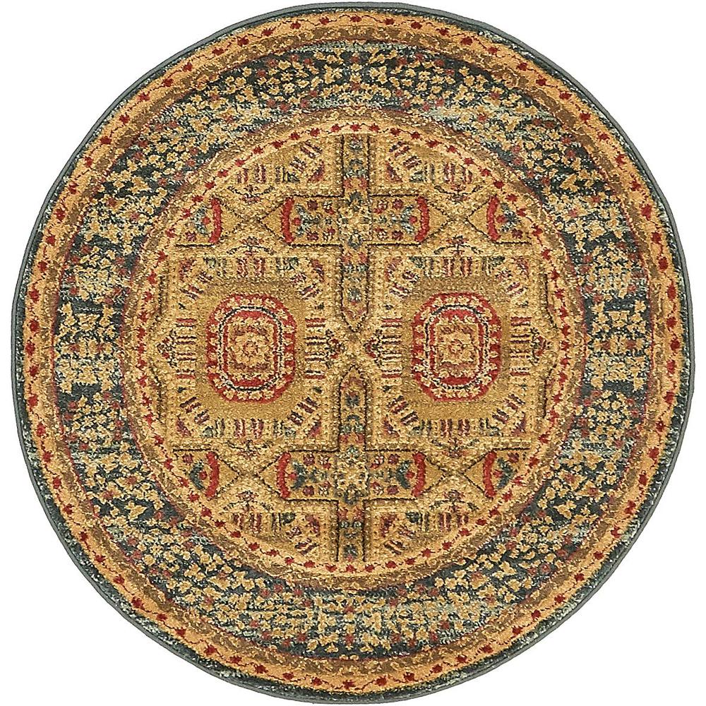 Lincoln Palace Rug, Blue (3' 3 x 3' 3). Picture 2