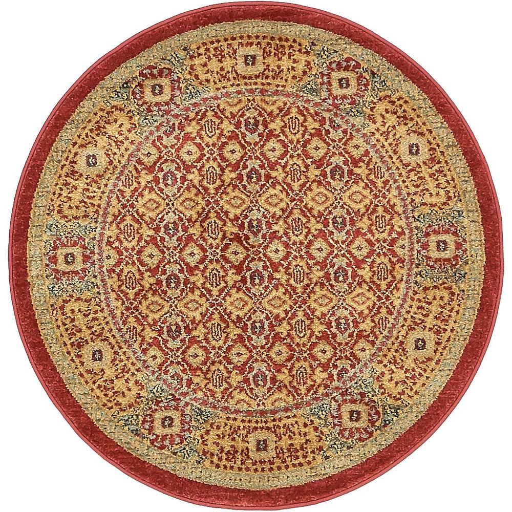 Jefferson Palace Rug, Red (3' 3 x 3' 3). Picture 2