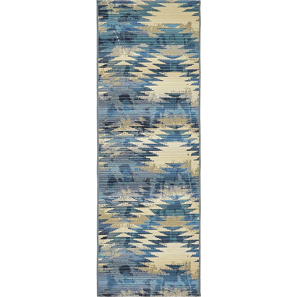 Outdoor Aztec Rug, Blue (2' 0 x 6' 0). Picture 5