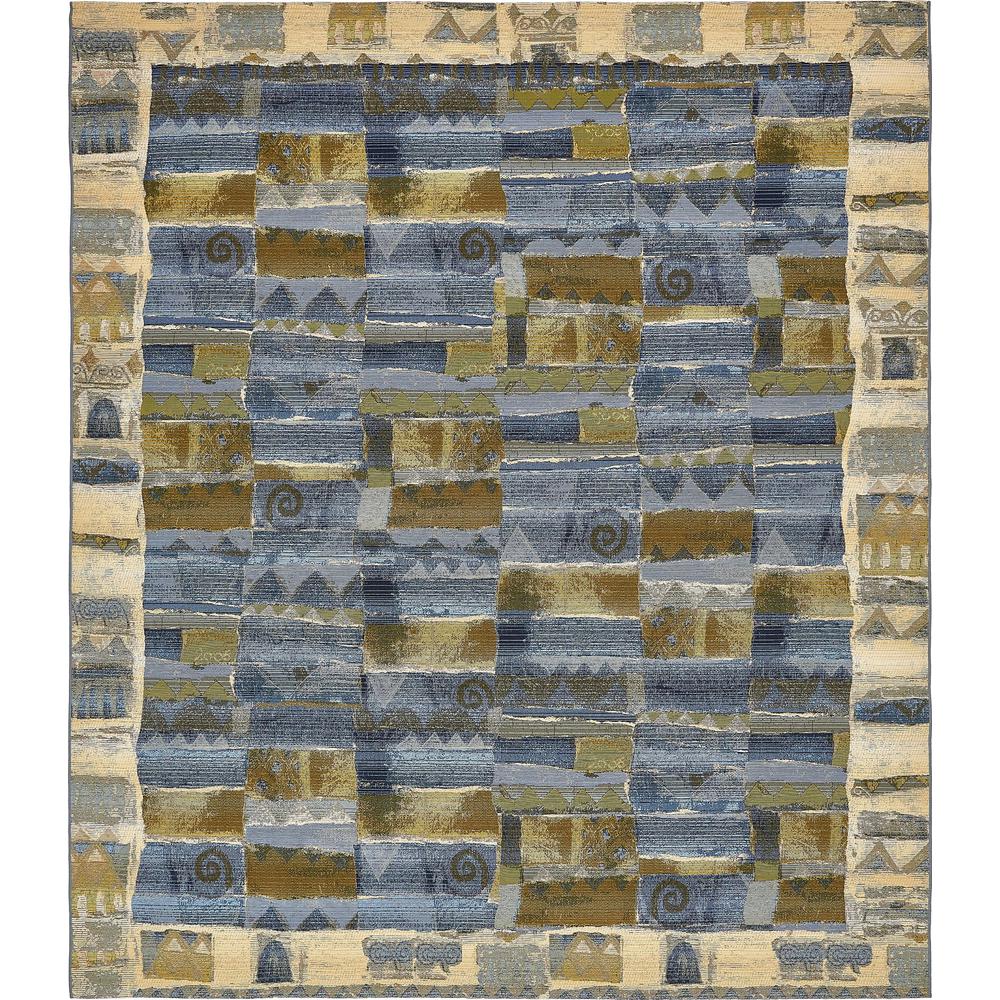 Outdoor Glyph Rug, Blue (10' 0 x 12' 0). Picture 3
