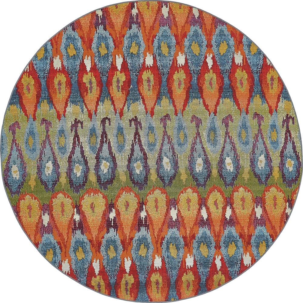 Outdoor Ikat Rug, Multi (8' 0 x 8' 0). Picture 2