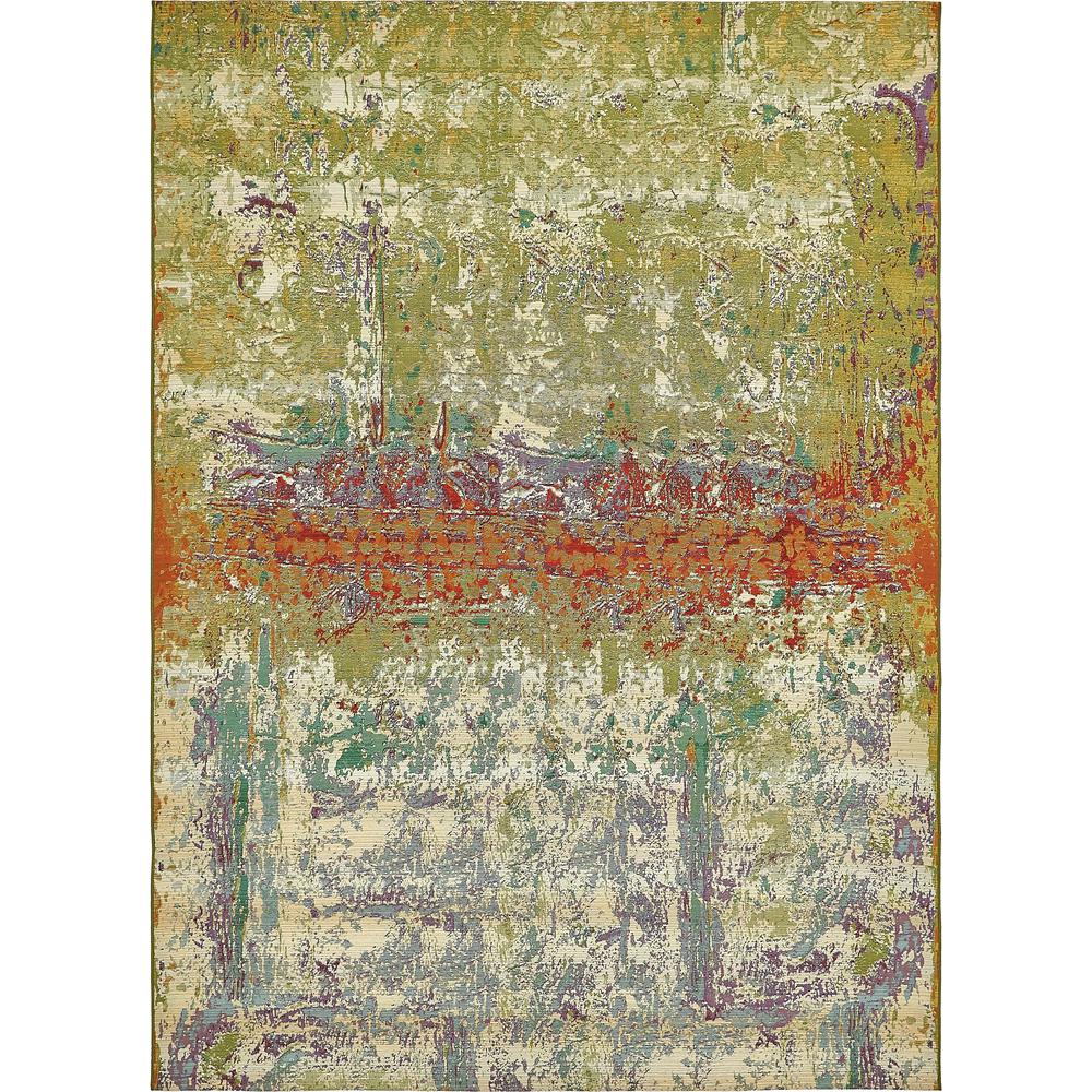 Unique Loom Outdoor Modern 8x11 Rug, Contemporary, Eclectic. Picture 2